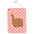 CarolineS Treasures Alpaca Suri Pink Check Metal Print, 16Hx12W, Multicolor