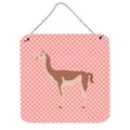 CarolineS Treasures Pink Guanaco Check Metal Print, 6 Inch  Inch  H X 6 Inch  Inch  W