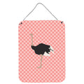 CarolineS Treasures Common Ostrich Pink Check Metal Print, 16Hx12W, Multicolor