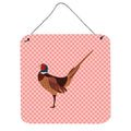CarolineS Treasures Pink Ringnecked Common Pheasant Check Metal Print, 6 Inch  Inch  H X 6 Inch  Inch  W
