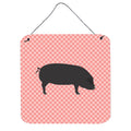 CarolineS Treasures Pink Devon Large Black Pig Check Metal Print, 6 Inch  Inch  H X 6 Inch  Inch  W
