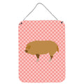 CarolineS Treasures Hungarian Mangalica Pig Pink Check Metal Print, 16Hx12W, Multicolor
