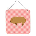 CarolineS Treasures Pink Hungarian Mangalica Pig Check Metal Print, 6 Inch  Inch  H X 6 Inch  Inch  W