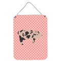 CarolineS Treasures Mini Miniature Pig Pink Check Metal Print, 16Hx12W, Multicolor
