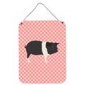 CarolineS Treasures Hampshire Pig Pink Check Metal Print, 16Hx12W, Multicolor