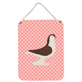 CarolineS Treasures Large Pigeon Pink Check Metal Print, 16Hx12W, Multicolor