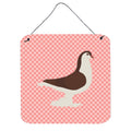 CarolineS Treasures Pink Large Pigeon Check Metal Print, 6Hx6W