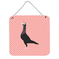 CarolineS Treasures Pink English Carrier Pigeon Check Metal Print, 6Hx6W