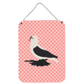 CarolineS Treasures Saxon Fairy Swallow Pigeon Pink Check Metal Print, 16Hx12W, Multicolor