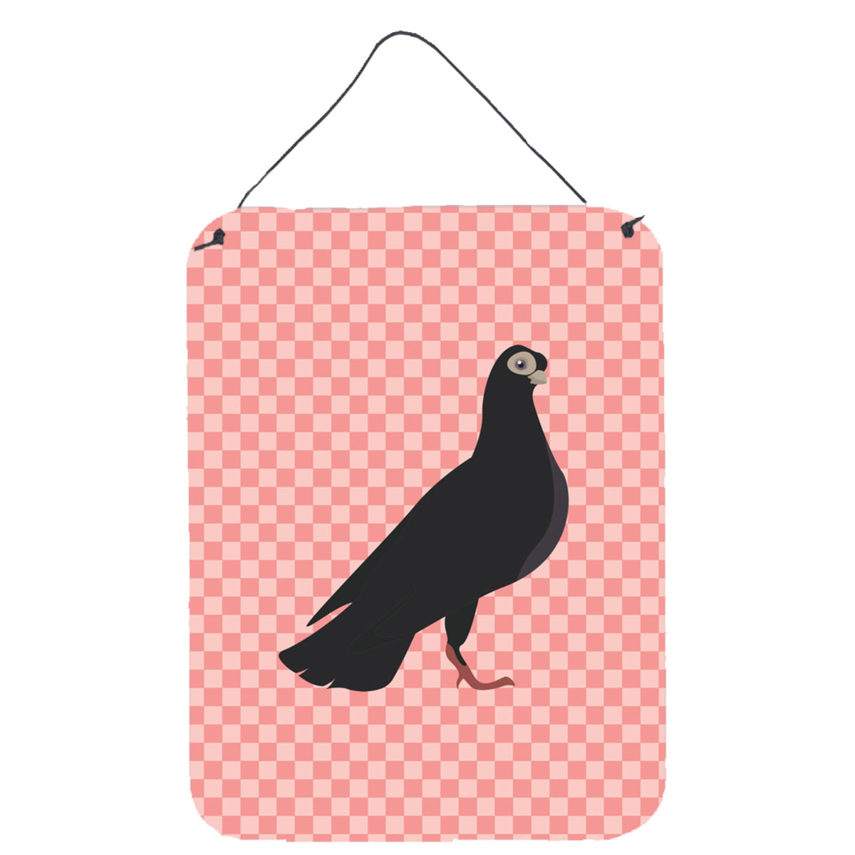CarolineS Treasures Budapest Highflyer Pigeon Pink Check Metal Print, 16Hx12W, Multicolor