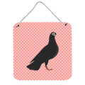 CarolineS Treasures Pink Budapest Highflyer Pigeon Check Metal Print, 6Hx6W