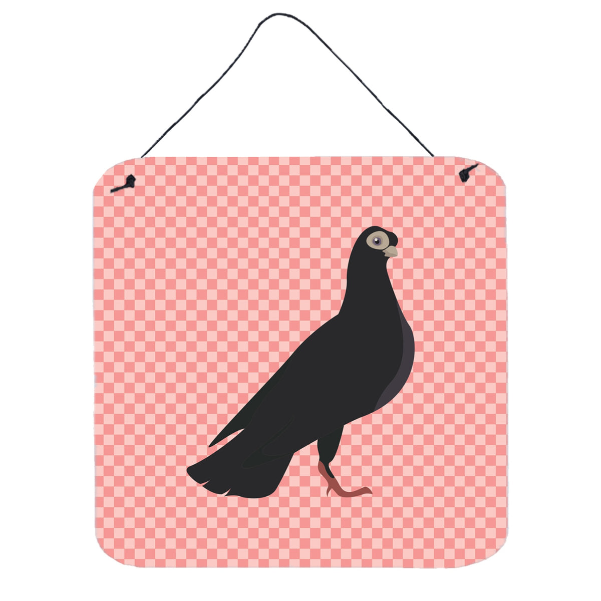 CarolineS Treasures Pink Budapest Highflyer Pigeon Check Metal Print, 6Hx6W