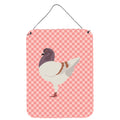 CarolineS Treasures German Modena Pigeon Pink Check Metal Print, 16Hx12W, Multicolor