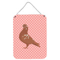 CarolineS Treasures African Owl Pigeon Pink Check Metal Print, 16Hx12W, Multicolor