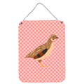 CarolineS Treasures Golden Phoenix Quail Pink Check Metal Print, 16Hx12W, Multicolor