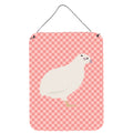 CarolineS Treasures Texas Quail Pink Check Metal Print, 16Hx12W, Multicolor