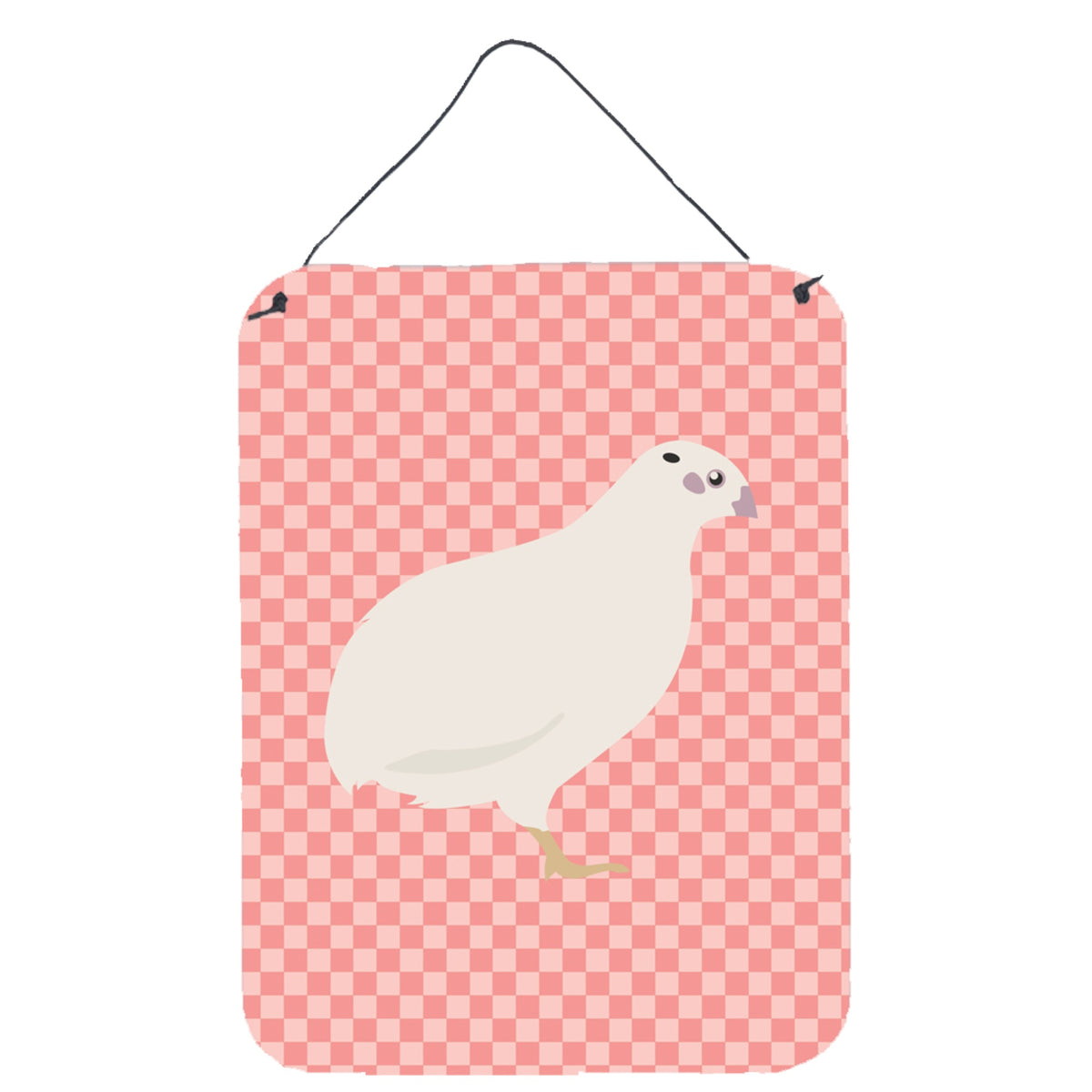 CarolineS Treasures Texas Quail Pink Check Metal Print, 16Hx12W, Multicolor