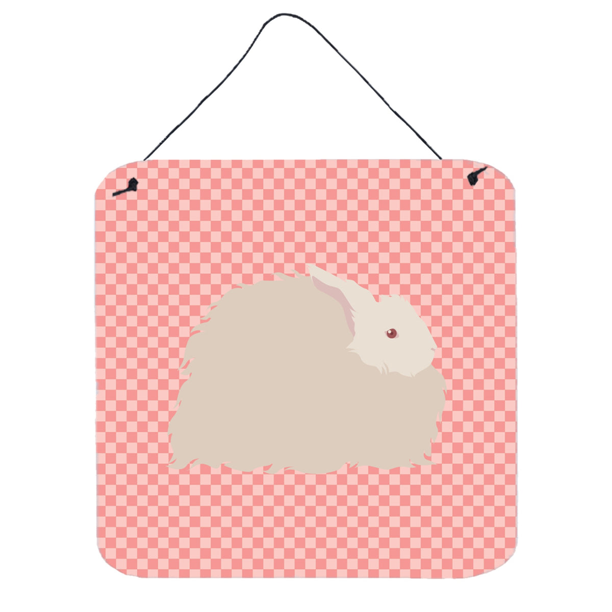 CarolineS Treasures Pink Fluffy Angora Rabbit Check Metal Print, 6 Inch  Inch  H X 6 Inch  Inch  W