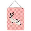 CarolineS Treasures English Spot Rabbit Pink Check Metal Print, 16Hx12W, Multicolor