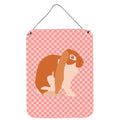 CarolineS Treasures English Lop Rabbit Pink Check Metal Print, 16Hx12W, Multicolor