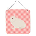 CarolineS Treasures Pink Hermelin Rabbit Check Metal Print, 6 Inch  Inch  H X 6 Inch  Inch  W