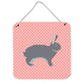 CarolineS Treasures Pink Giant Chinchilla Rabbit Check Metal Print, 6 Inch  Inch  H X 6 Inch  Inch  W