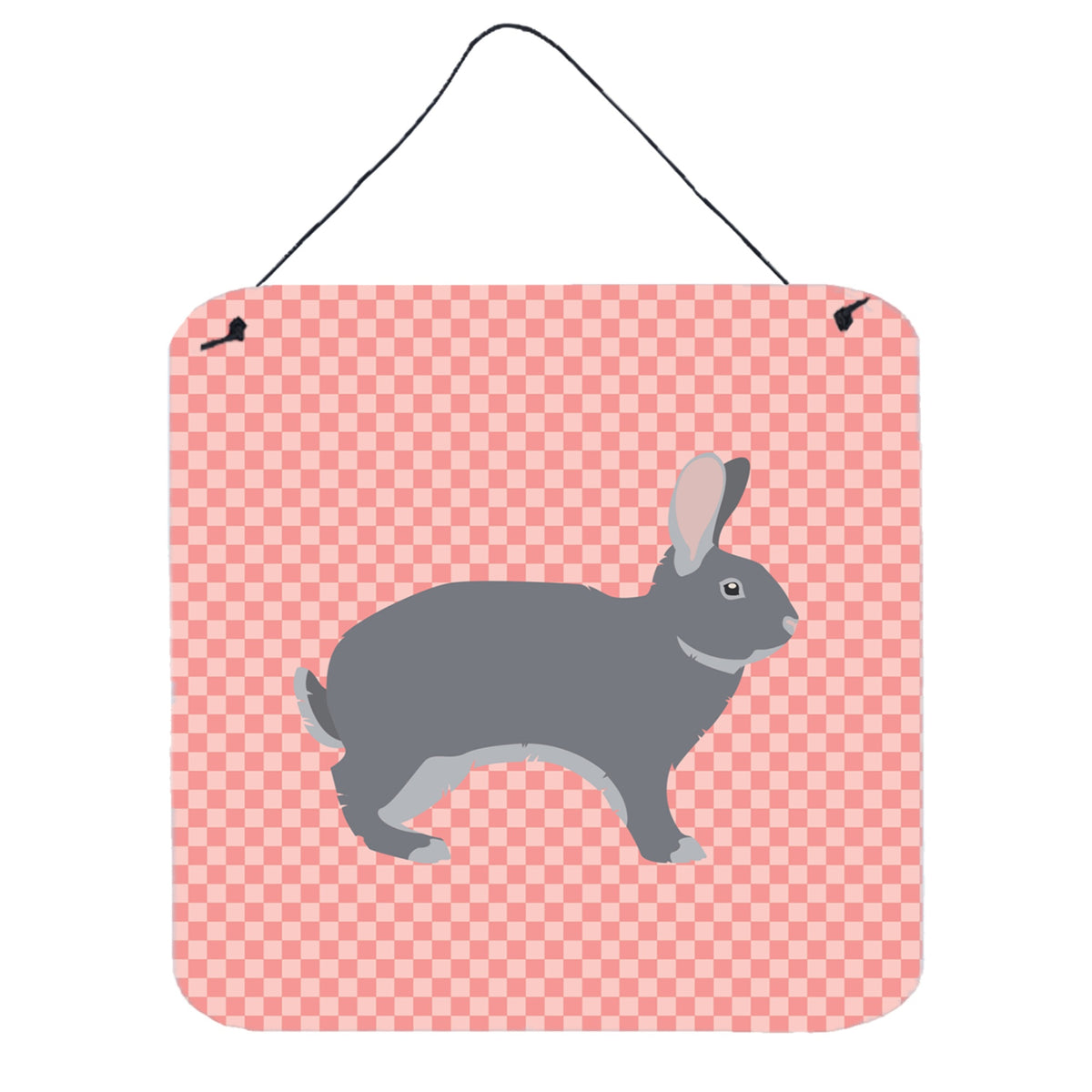CarolineS Treasures Pink Giant Chinchilla Rabbit Check Metal Print, 6 Inch  Inch  H X 6 Inch  Inch  W
