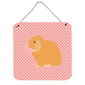 CarolineS Treasures Pink Holland Lop Rabbit Check Metal Print, 6 Inch  Inch  H X 6 Inch  Inch  W