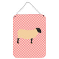 CarolineS Treasures Suffolk Sheep Pink Check Metal Print, 16Hx12W, Multicolor
