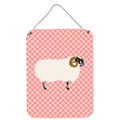 CarolineS Treasures Scottish Blackface Sheep Pink Check Metal Print, 16Hx12W, Multicolor