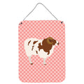 CarolineS Treasures Jacob Sheep Pink Check Metal Print, 16Hx12W, Multicolor