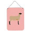 CarolineS Treasures Hampshire Down Sheep Pink Check Metal Print, 16Hx12W, Multicolor