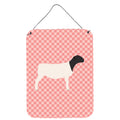 CarolineS Treasures Dorper Sheep Pink Check Metal Print, 16Hx12W, Multicolor