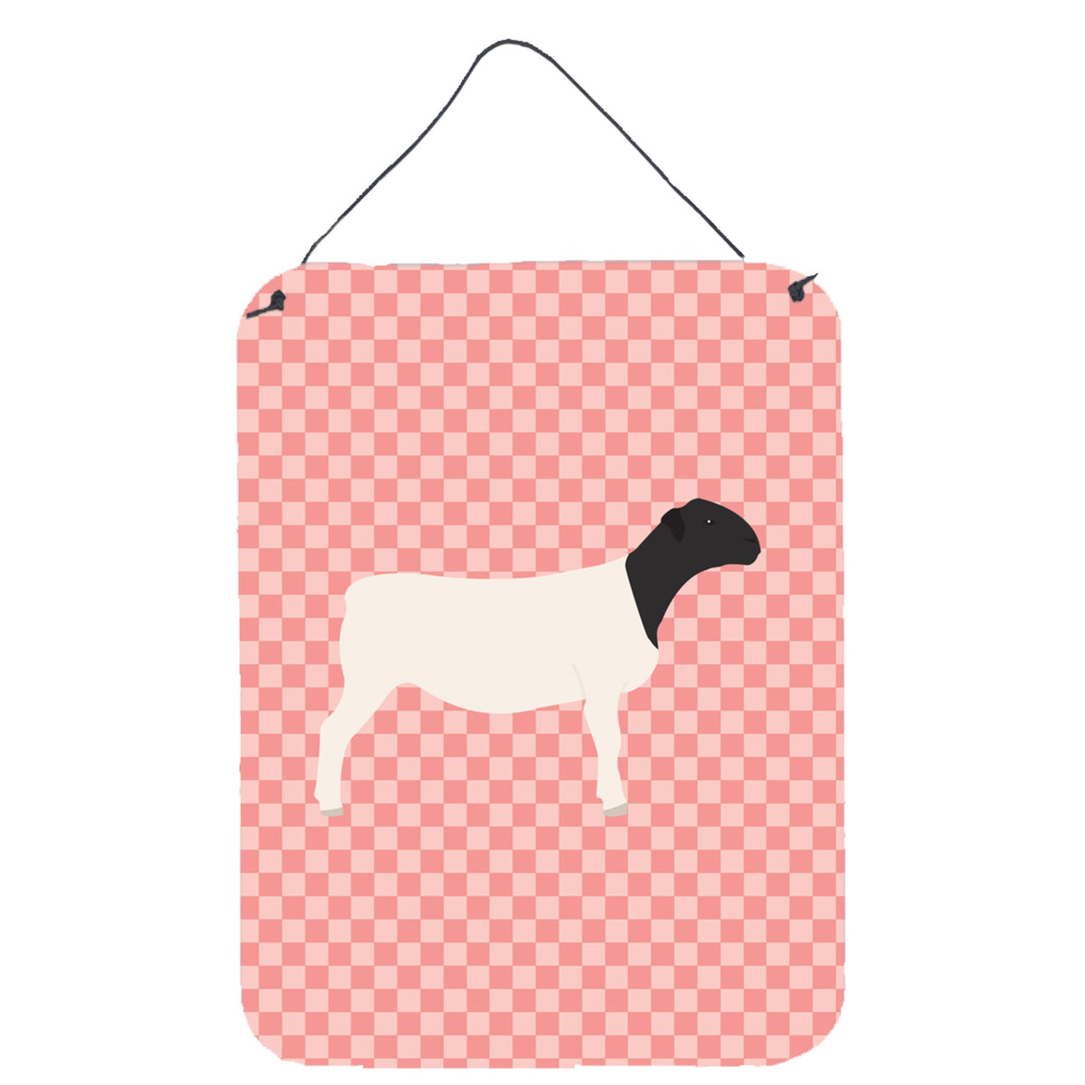 CarolineS Treasures Dorper Sheep Pink Check Metal Print, 16Hx12W, Multicolor