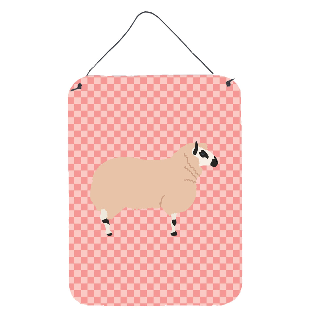 CarolineS Treasures Kerry Hill Sheep Pink Check Metal Print, 16Hx12W, Multicolor