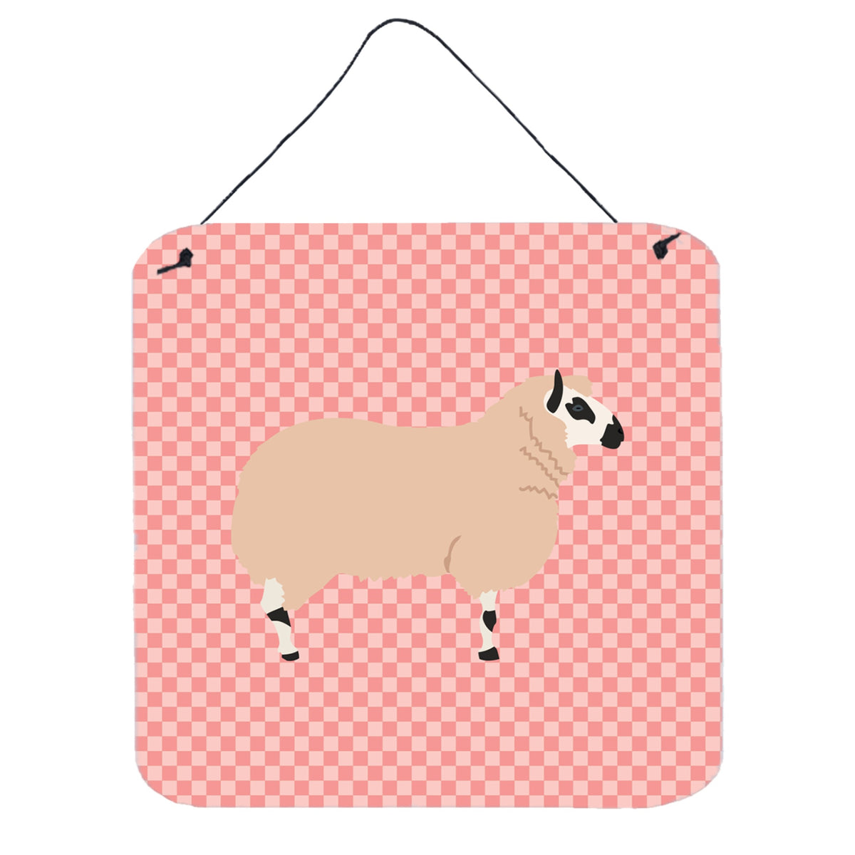 CarolineS Treasures Pink Kerry Hill Sheep Check Metal Print, 6 Inch  Inch  H X 6 Inch  Inch  W