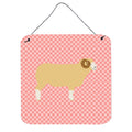 CarolineS Treasures Pink Horned Dorset Sheep Check Metal Print, 6 Inch  Inch  H X 6 Inch  Inch  W