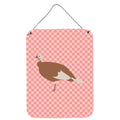 CarolineS Treasures Jersey Buff Turkey Hen Pink Check Metal Print, 16Hx12W, Multicolor