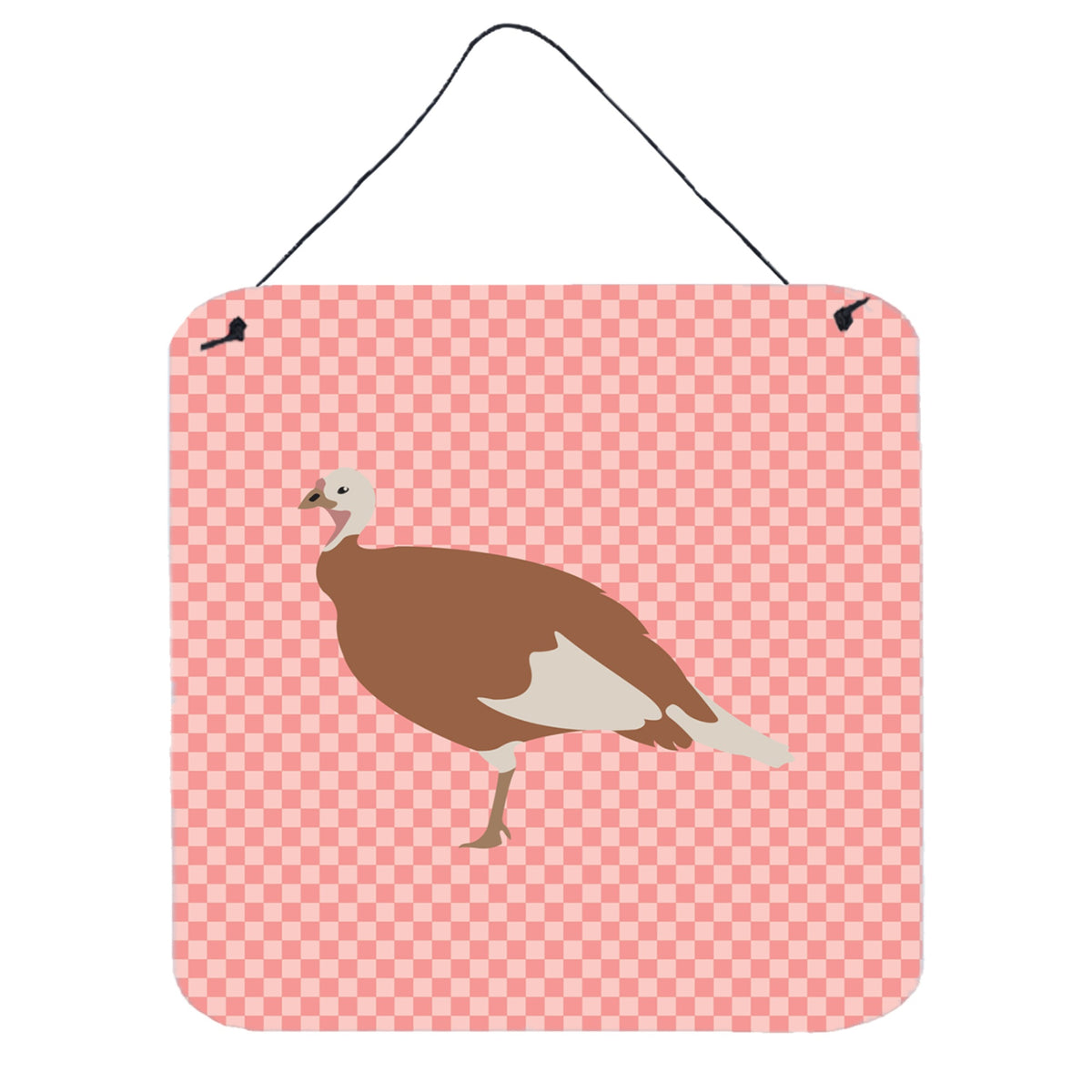 CarolineS Treasures Pink Jersey Buff Turkey Hen Check Metal Print, 6 Inch  Inch  H X 6 Inch  Inch  W