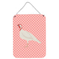 CarolineS Treasures Pink Check Beltsville Small White Turkey Hen Metal Print, 16Hx12W, Multicolor