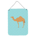 CarolineS Treasures Arabian Camel Dromedary Blue Check Metal Print, 16Hx12W, Multicolor