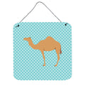 CarolineS Treasures Blue Arabian Camel Dromedary Check Metal Print, 6 Inch  Inch  H X 6 Inch  Inch  W