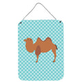 CarolineS Treasures Bactrian Camel Blue Check Metal Print, 16Hx12W, Multicolor