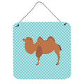 CarolineS Treasures Blue Bactrian Camel Check Metal Print, 6 Inch  Inch  H X 6 Inch  Inch  W