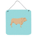 CarolineS Treasures Blue Charolais Cow Check Metal Print, 6 Inch  Inch  H X 6 Inch  Inch  W