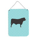 CarolineS Treasures Black Angus Cow Blue Check Metal Print, 16Hx12W, Multicolor