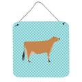 CarolineS Treasures Blue Jersey Cow Check Metal Print, 6 Inch  Inch  H X 6 Inch  Inch  W