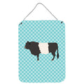CarolineS Treasures Belted Galloway Cow Blue Check Metal Print, 16Hx12W, Multicolor