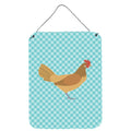 CarolineS Treasures Frisian Friesian Chicken Blue Check Metal Print, 16Hx12W, Multicolor