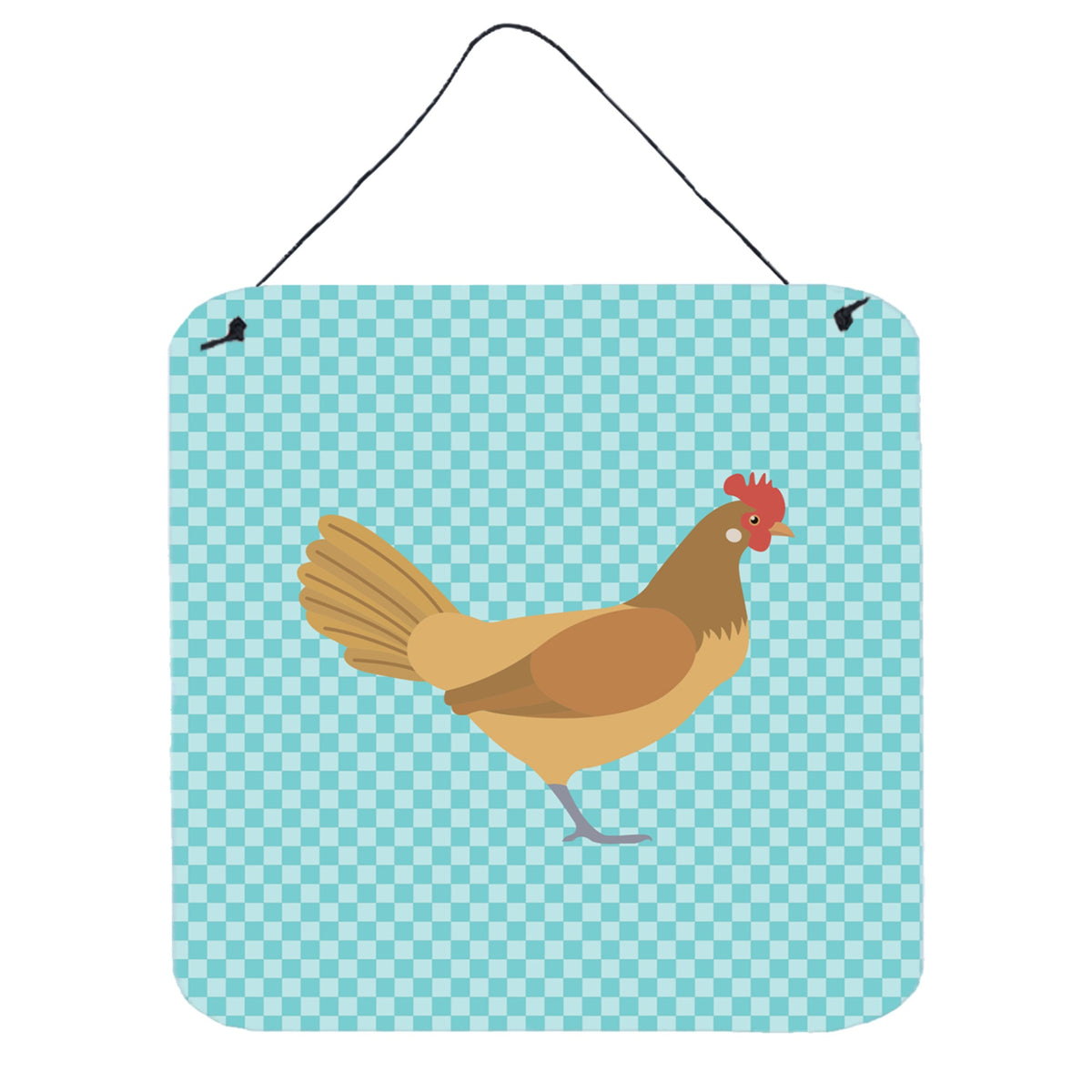 CarolineS Treasures Blue Frisian Friesian Chicken Check Metal Print, 6 Inch  Inch  H X 6 Inch  Inch  W